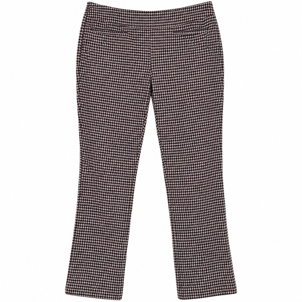 Ann Taylor Factory Womens Houndstooth Ankle Pants Black Red Size 12 571957